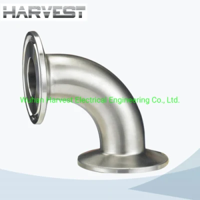 SS304 SS316 Stainless Steel 90 Degree Clamp Elbow with Ferrule Ends Bpe Standard Diary Fittings
